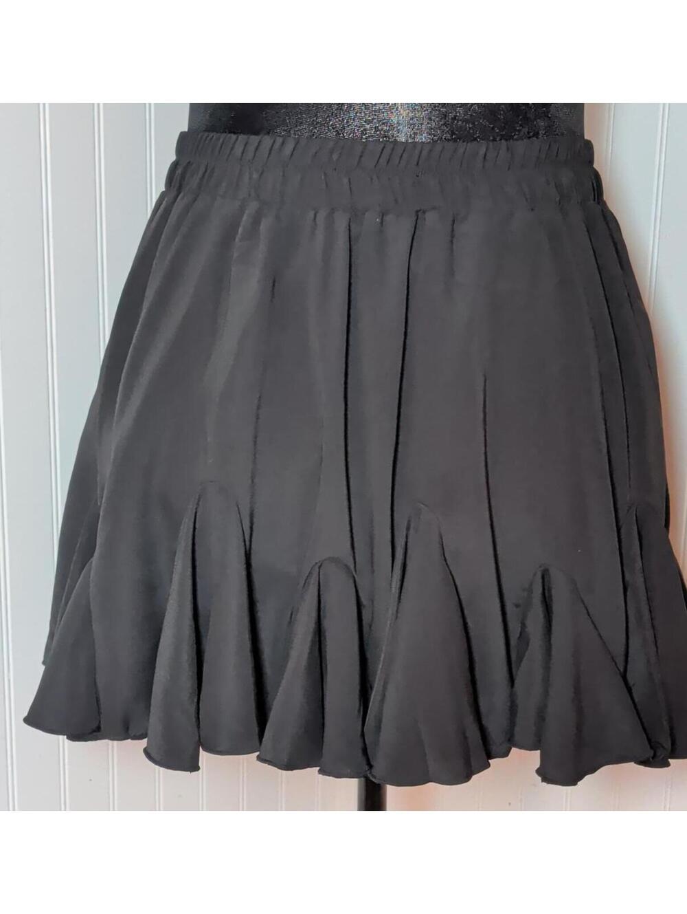 AVIDLOVE Black Pleated Mini Skirt with Elastic Waist Size L